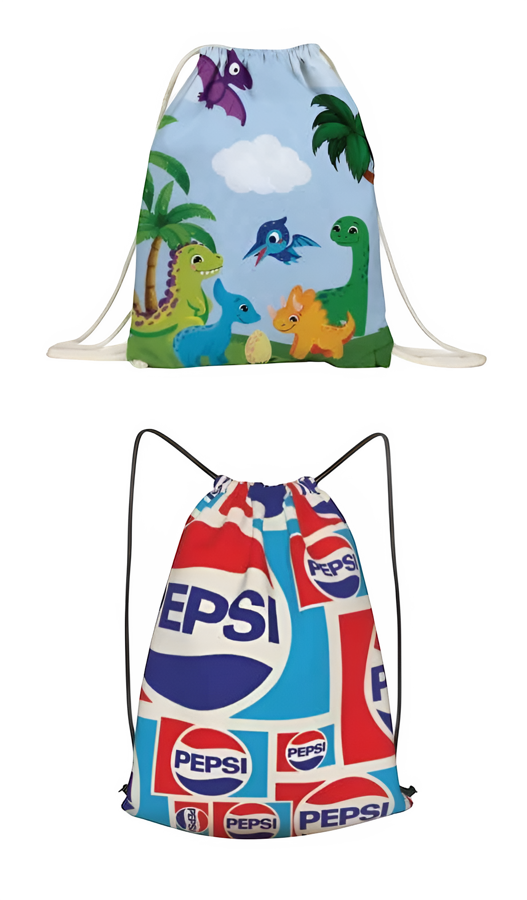 Backpack bag brochure page showing full custom branding