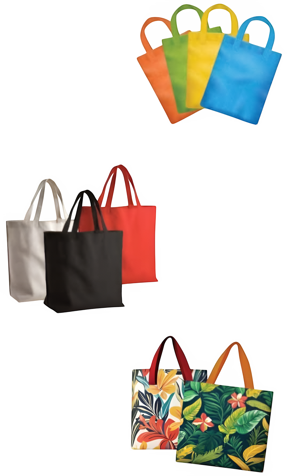 Affinity Hospitality bags overview brochure showing cotton tote bags, non-woven bags, and polyester carry bags