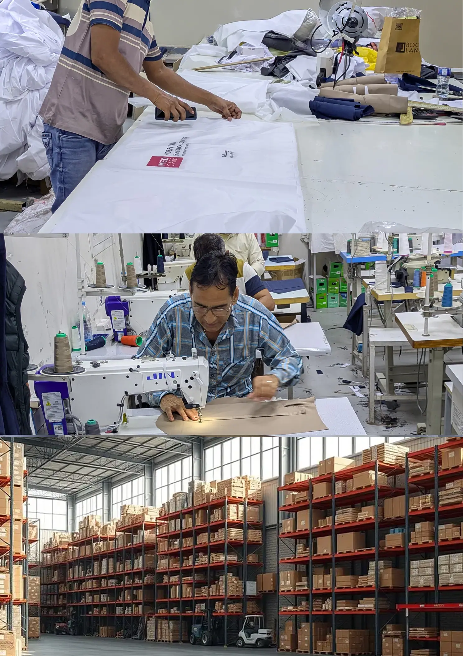 Advanced air-jet looms in our bath linen manufacturing facility